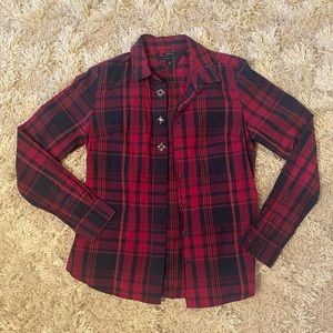 Tommy Hilfiger Women’s plaid embellished button down